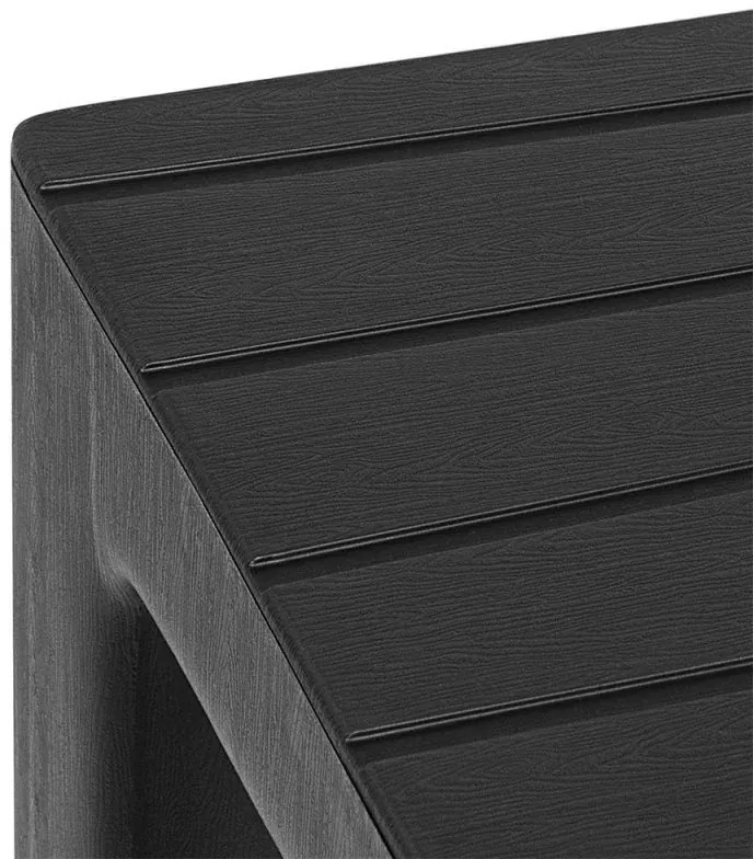 Set 2 pezzi Lello lo sgabello multiuso Nero ad alta resistenza con effetto legno