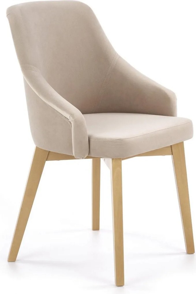 Sedia Toledo 2 in velluto beige/miele Solo 252