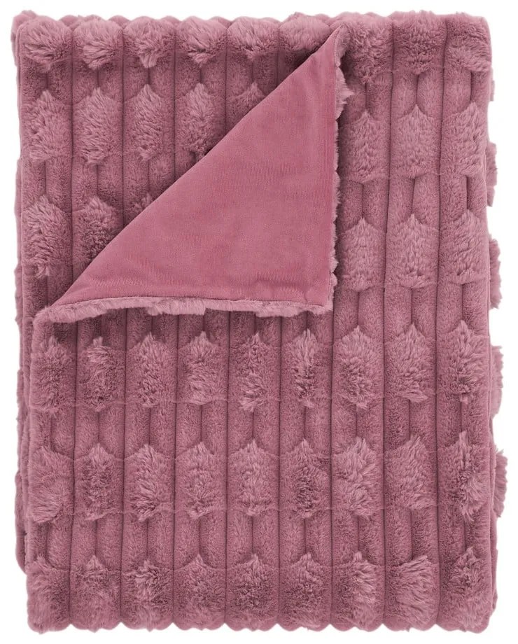 Coperta rosa in micropile 150x200 cm Carved Fur – Bianca