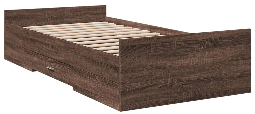 Giroletto cassetti rovere marrone 75x190 cm legno multistrato