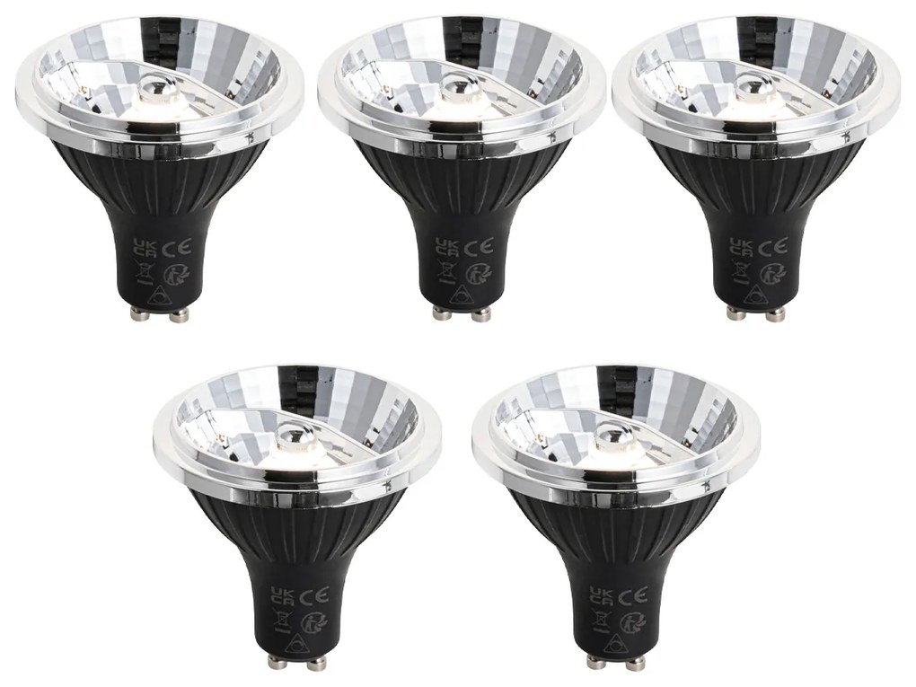Set di 5 Lampadine LED GU10 dimmerabili 70mm 6.5W 600 lm 3000K