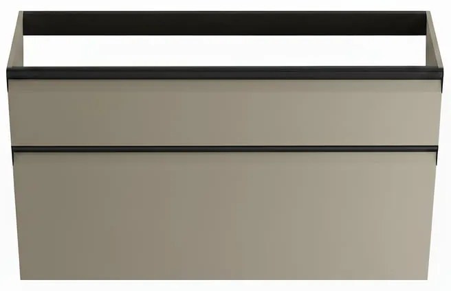 Mobile da bagno sospeso sotto lavabo Fusion L 99.5 x H 60 x P 45.5 cm marrone opaco, 2 cassetti