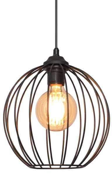 Lampadario a sospensione con filo MERCURE 1xE27/15W/230V diametro 24 cm nero