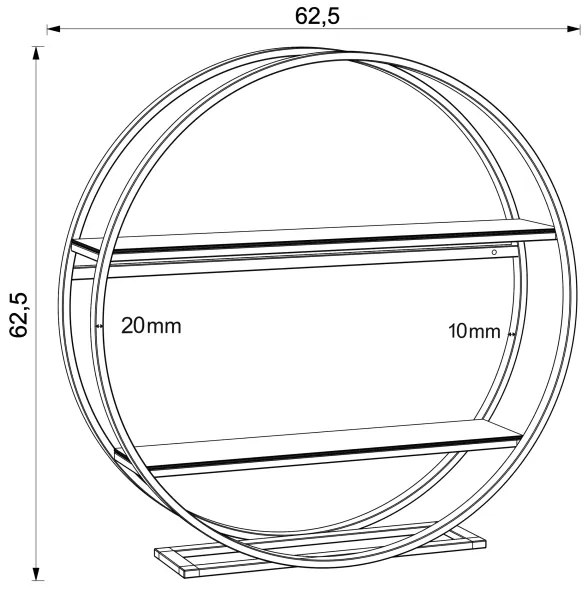 Tavolino SHELF diametro 62,5 cm quercia