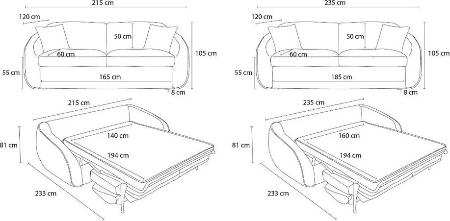 Divano marrone allungabile 235 cm Cezanne – Bobochic Paris