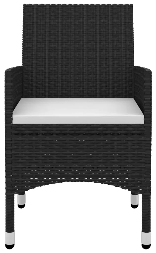 Set da pranzo per giardino 5 pz con cuscini polyrattan e vetro