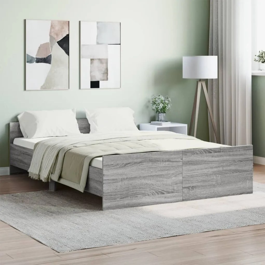 Giroletto Con Testiera E Pediera Grigio Sonoma 140x190 Cm /