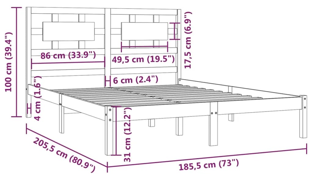 Giroletto in Legno Massello 180x200 cm Super King