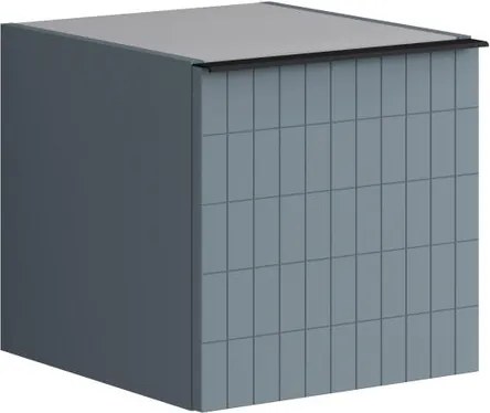 Base laterale Pixel con anta Grid laccato opaco indaco e maniglia alluminio nero L.40 H.40 P.45,5 cm.