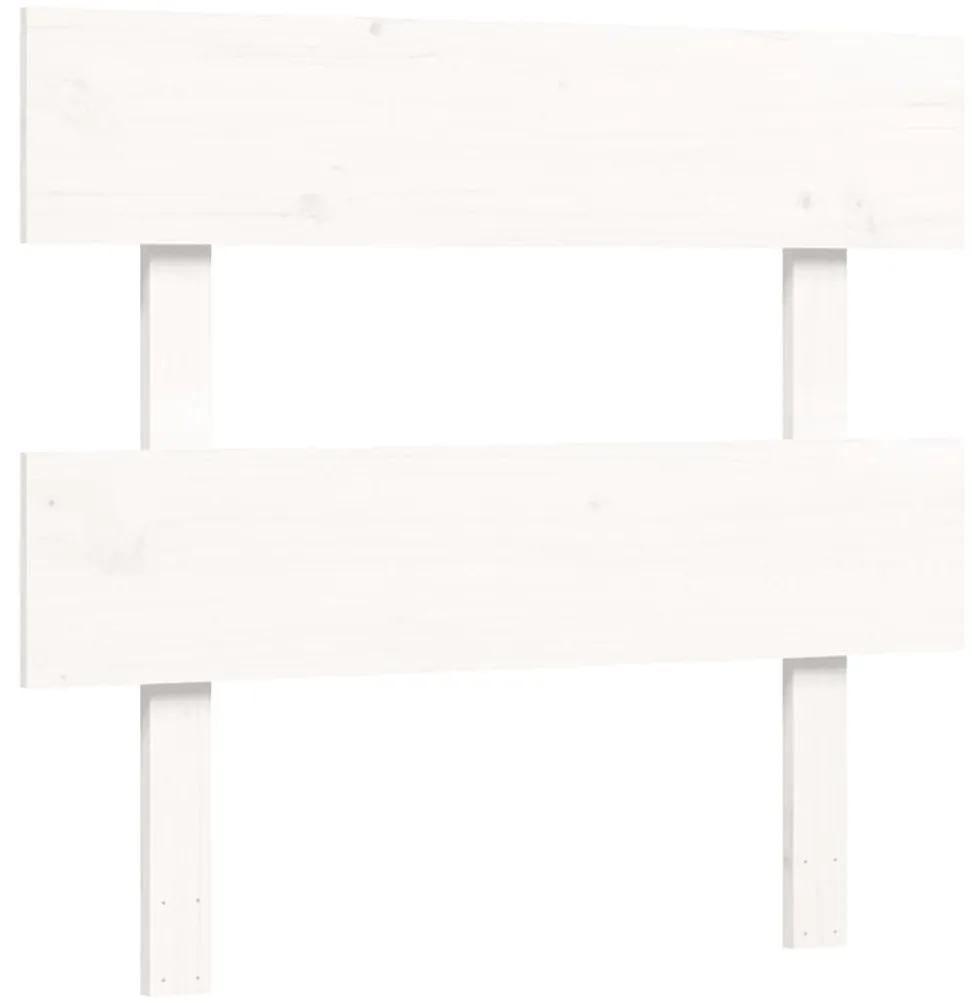 Giroletto con Testiera Bianco 90x200 cm in Legno Massello