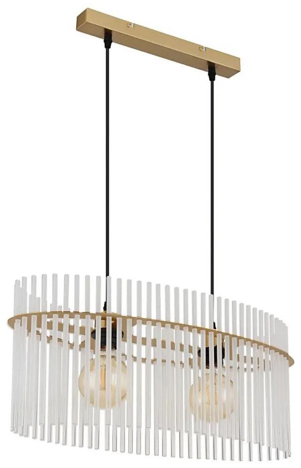 Globo 15698H3M - Lampadario a sospensione con filo GORLEY 2xE27/60W/230V oro