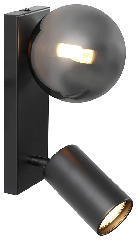 Plafoniera moderna nera a 2 luci regolabile - Lesly