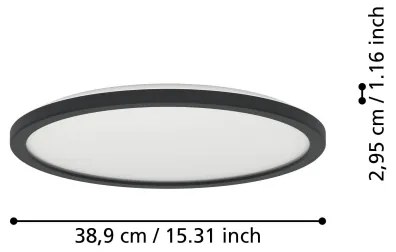 Eglo 901464-LED RGBW Lampada dimmerabile da esterno ROVITO-Z 18,5W/230V diametro 38,9cm IP44 nero