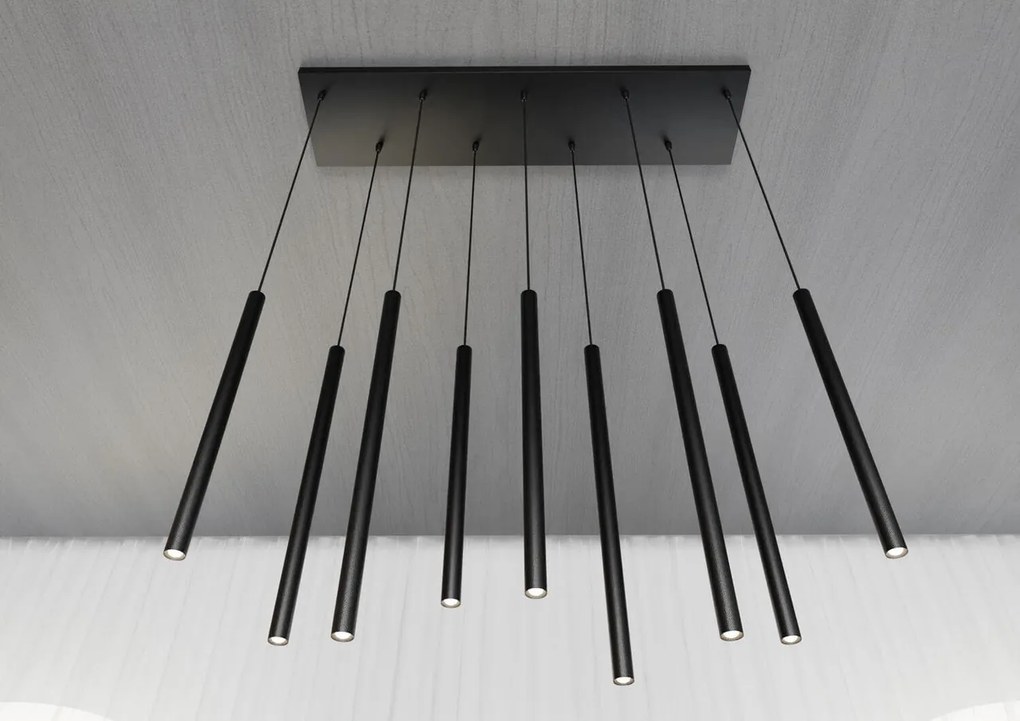 Lampada a Sospensione SELTER 9 BLACK WHITE e GOLD