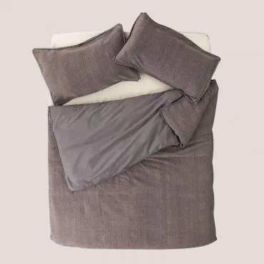 Copripiumino in cotone Alaska Grigio Antracite & 150 x 220 cm - Sklum