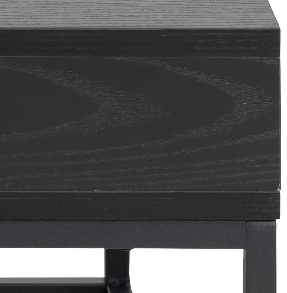 Tavolino da salotto nero con piano effetto frassino 80x80 cm Willford – Actona