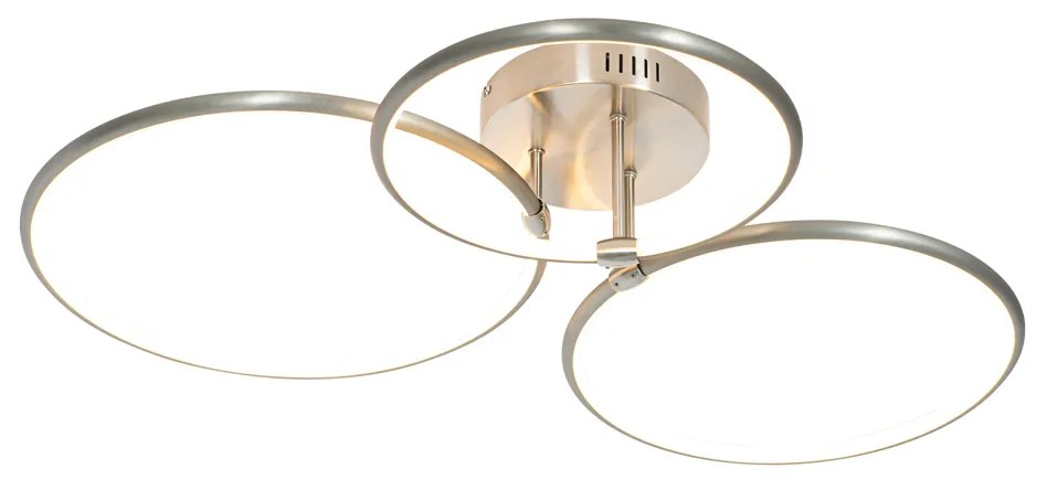 Plafoniera in acciaio con LED dimmerabile a 3 livelli 3 luci - Joaniqa