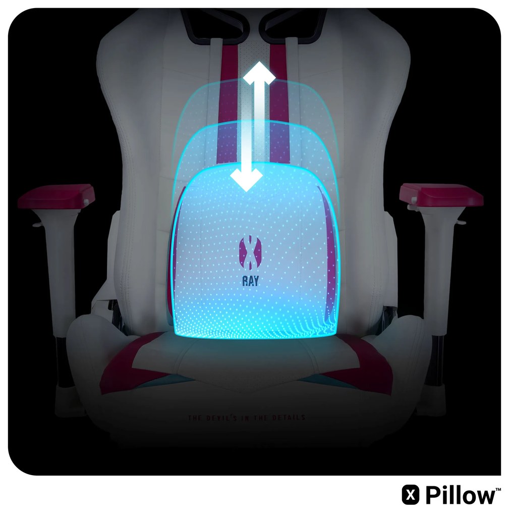Sedia da gaming Diablo X-Ray Normal Size: Bianco Rosa