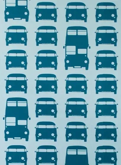 Ferm Living Carta da parati rush hour - Petrol Blue