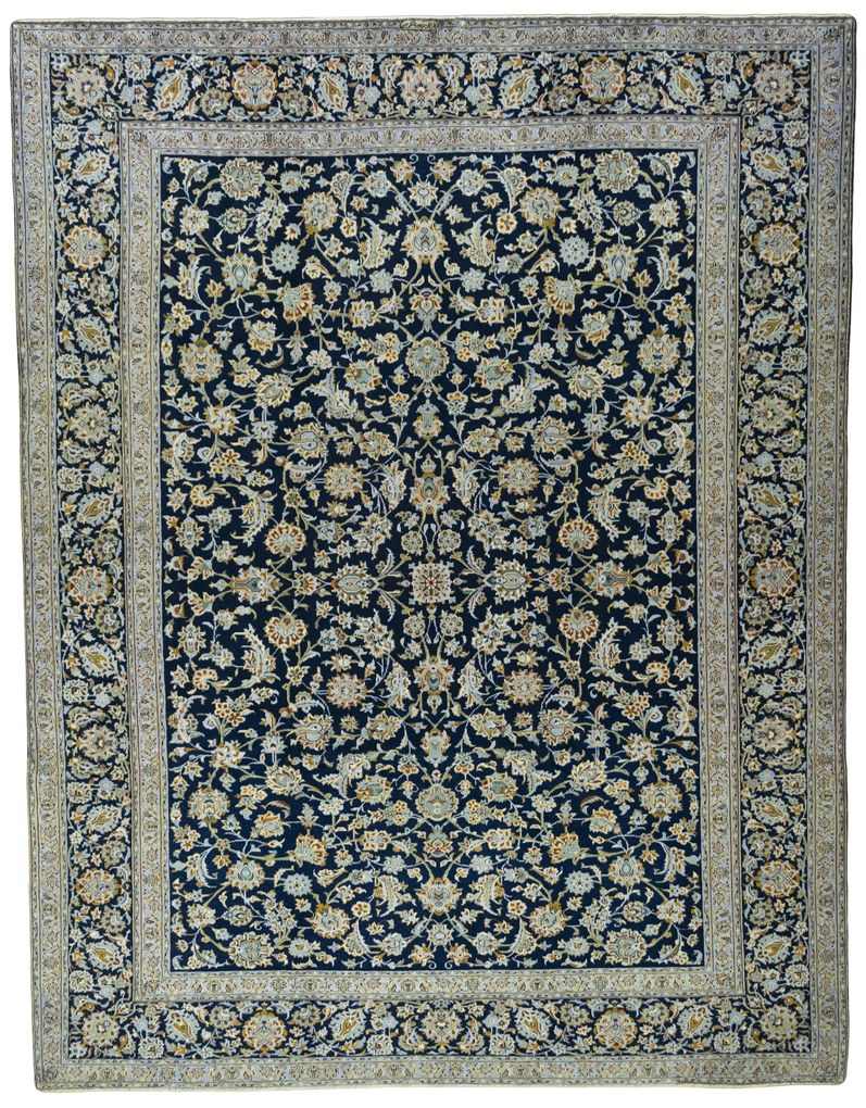 Kashan Tappeto persiano 400 x 310 Blu (Iran) Annodato A Mano