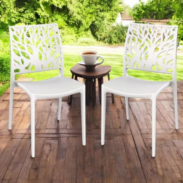 Sedia per interno o esterno impilabile Bianco - ALEA 2 sedie