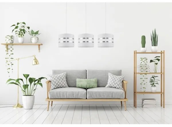 Lampadario a sospensione con filo CORAL 3xE27/60W/230V bianco