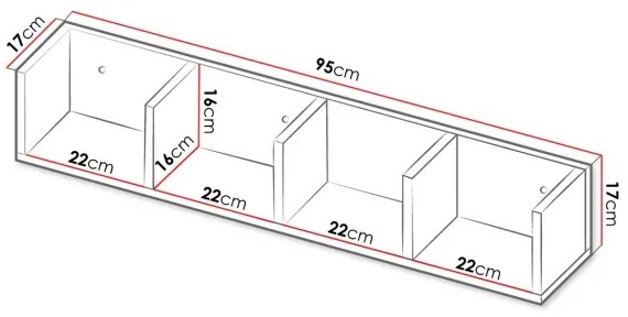 Mensola LOTIKO 17x95 cm bianco