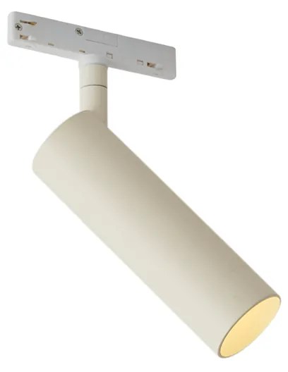 Faretto moderno beige e bianco per sistema a binario monofase GU10 35mm - Slimline Uzzy