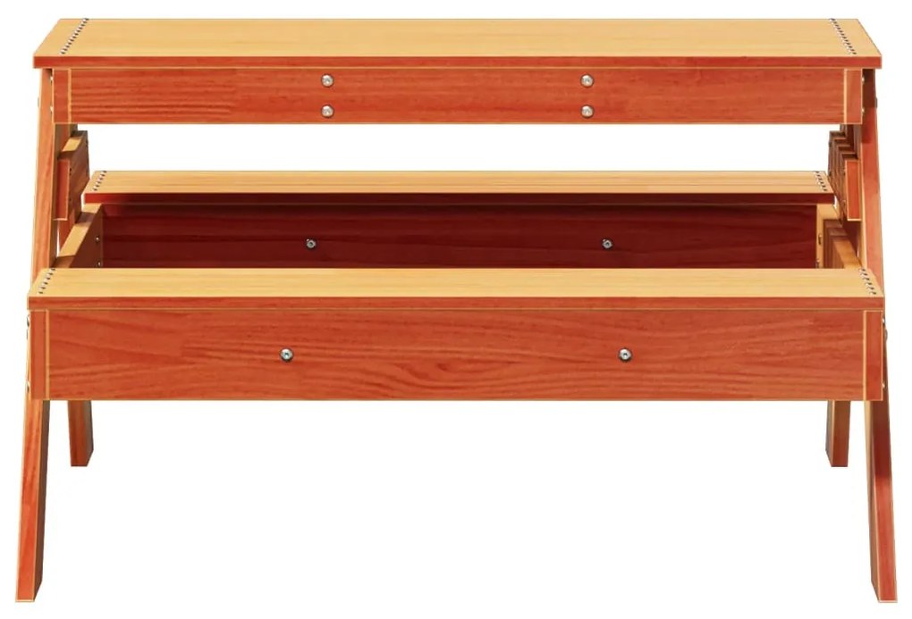 Tavolo picnic bambini marrone cera 88x97x52 cm massello pino