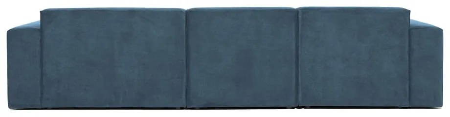 Divano angolare componibile blu (con penisola a destra) con rivestimento in velluto a coste Sting – Scandic