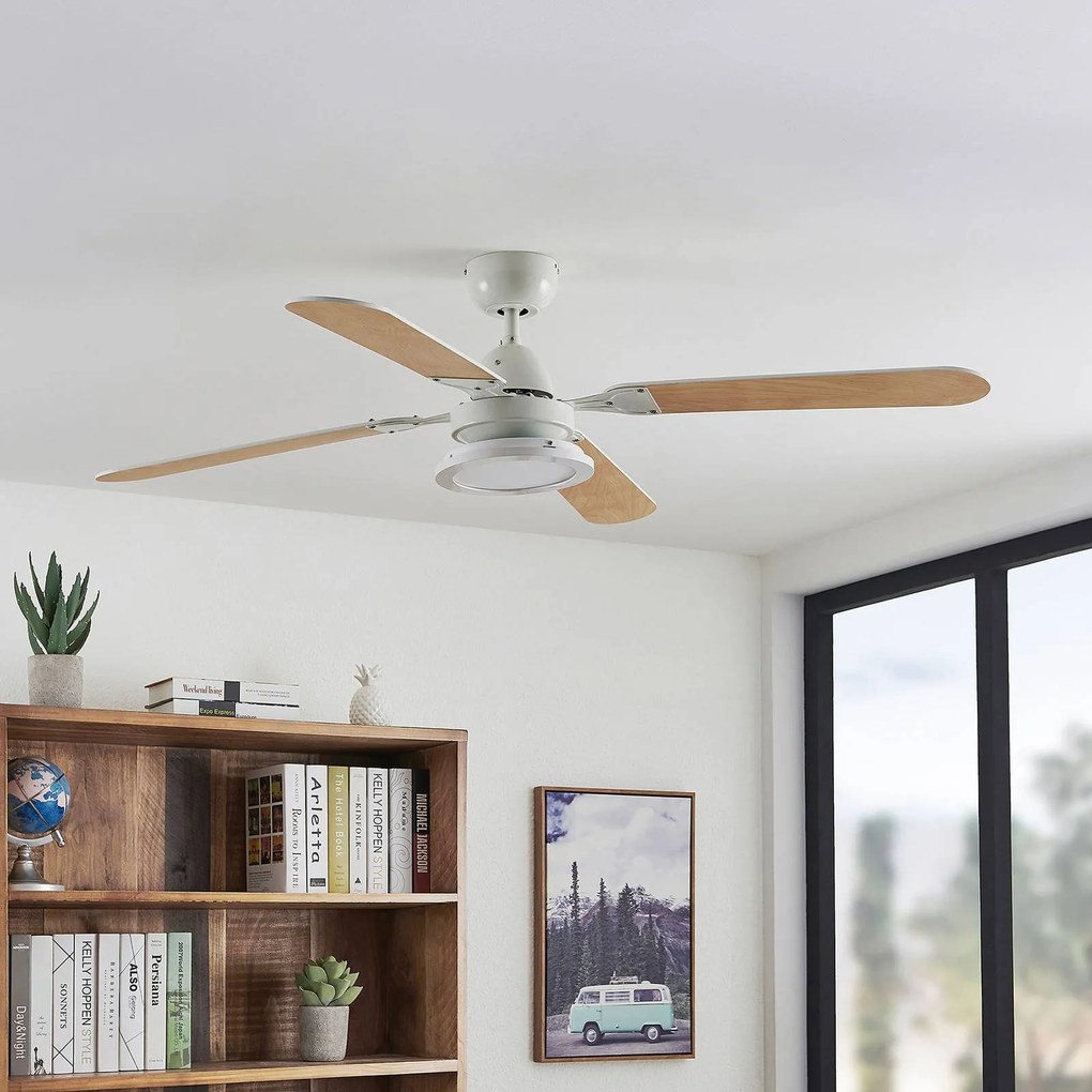 Starluna Tedric ventilatore LED pale bianco/faggio