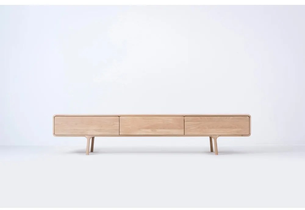 Cassettiera TV in rovere massiccio con 3 cassetti Fawn - Gazzda