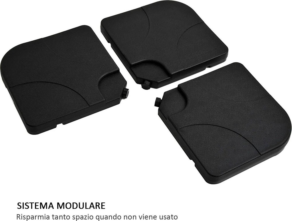 Base per Ombrellone da Giardino 60 Kg a Croce in Plastica 50x50x7.5 cm...