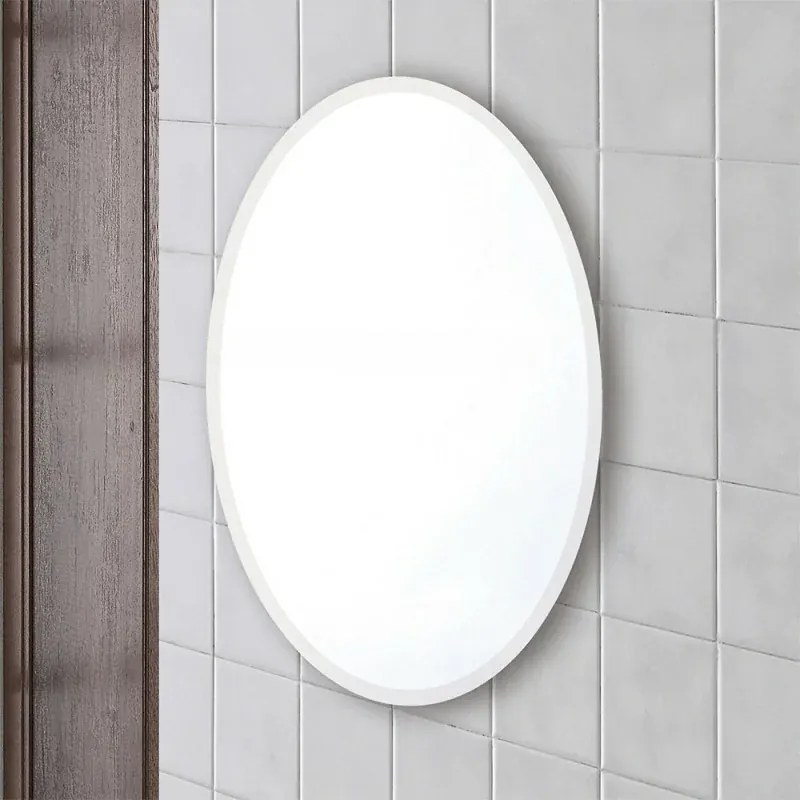 Specchio bagno ovale 45x65 cm reversibile con bisellatura 2,5 cm