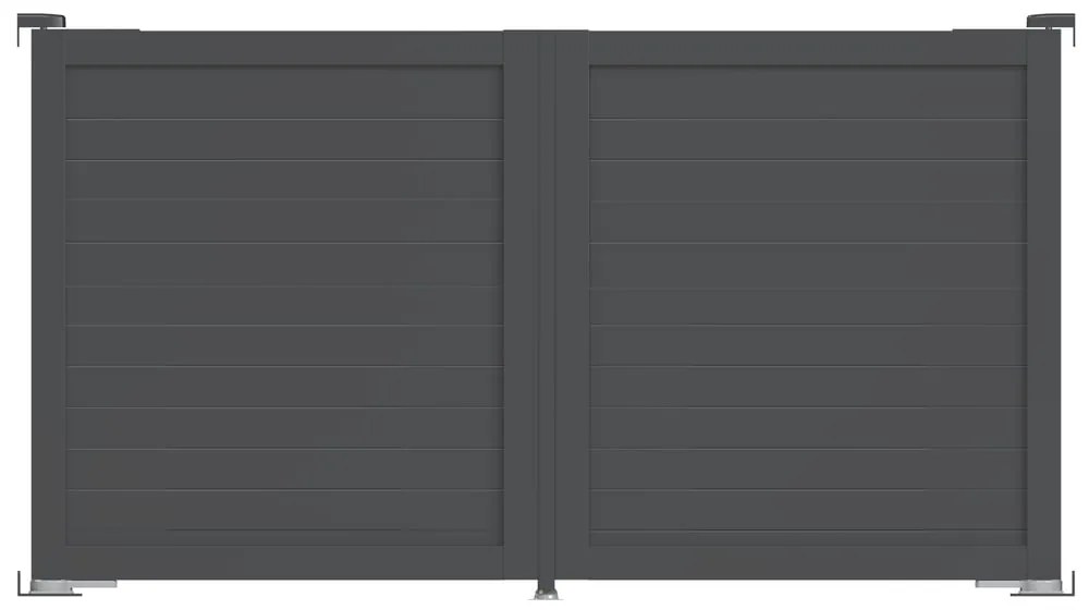 Cancello automatico battente ALBA Maia120 Close in alluminio, apertura centrale, L 350 x H 190 cm, di colore grigio antracite