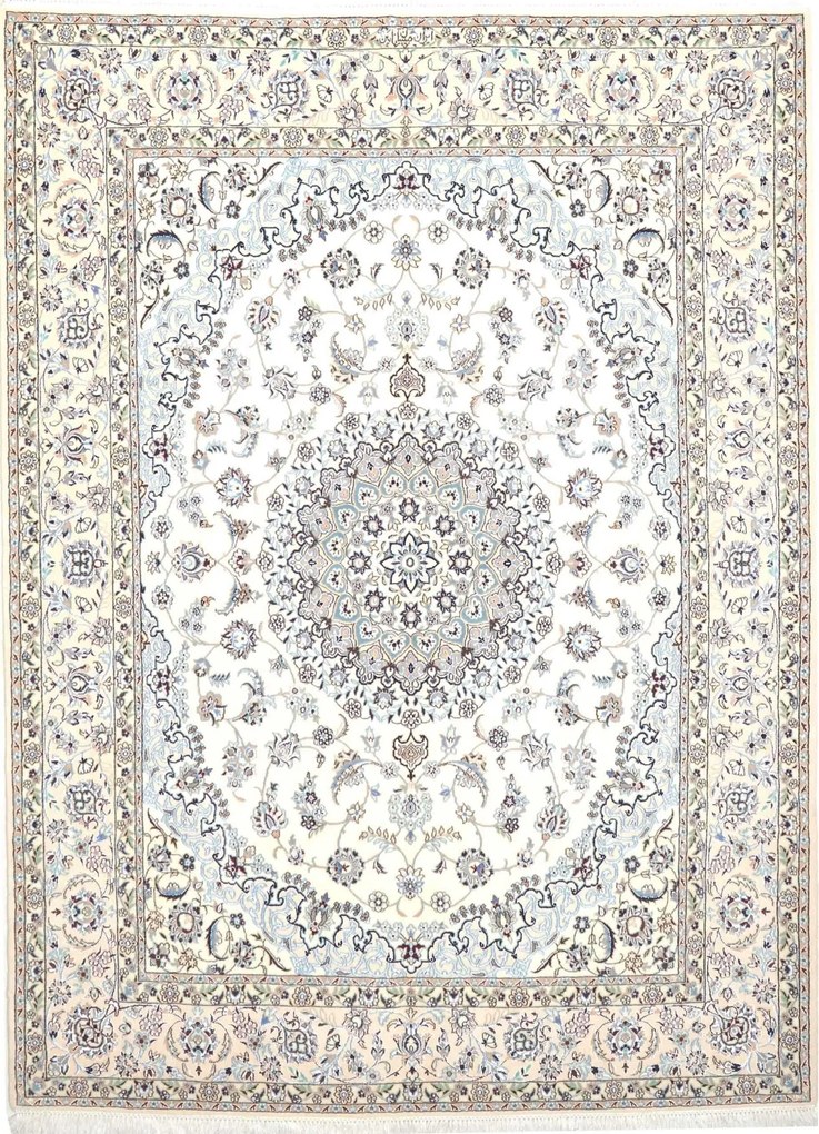 Nain Tappeto 220x160 Beige (Iran) Annodato A Mano