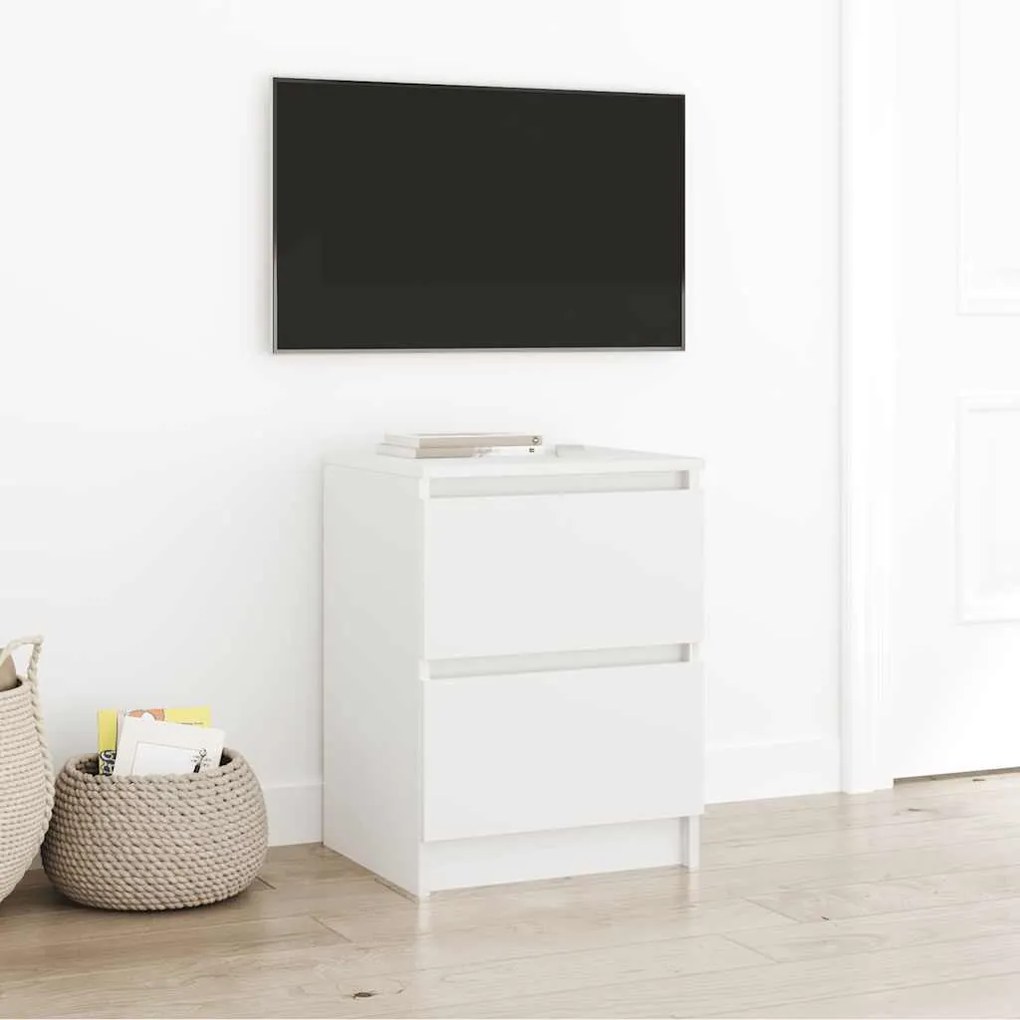 Mobile Porta Tv Bianco 40x35x54 Cm İn Legno Multistrato /