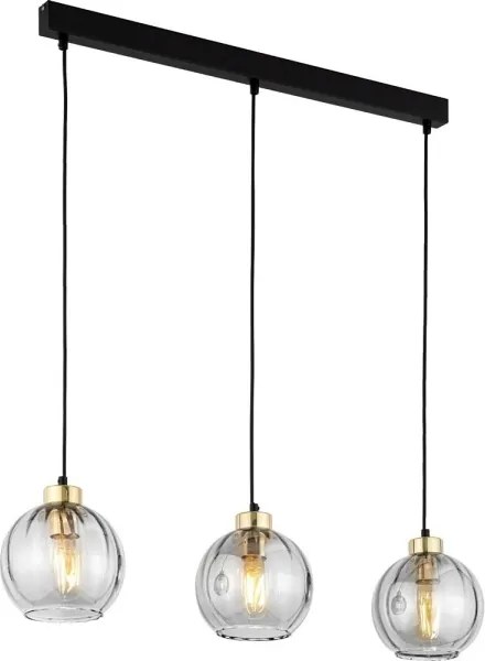 Lampadario LED sospeso su cavo DEVI 3xE27/15W/230V nero/fumé