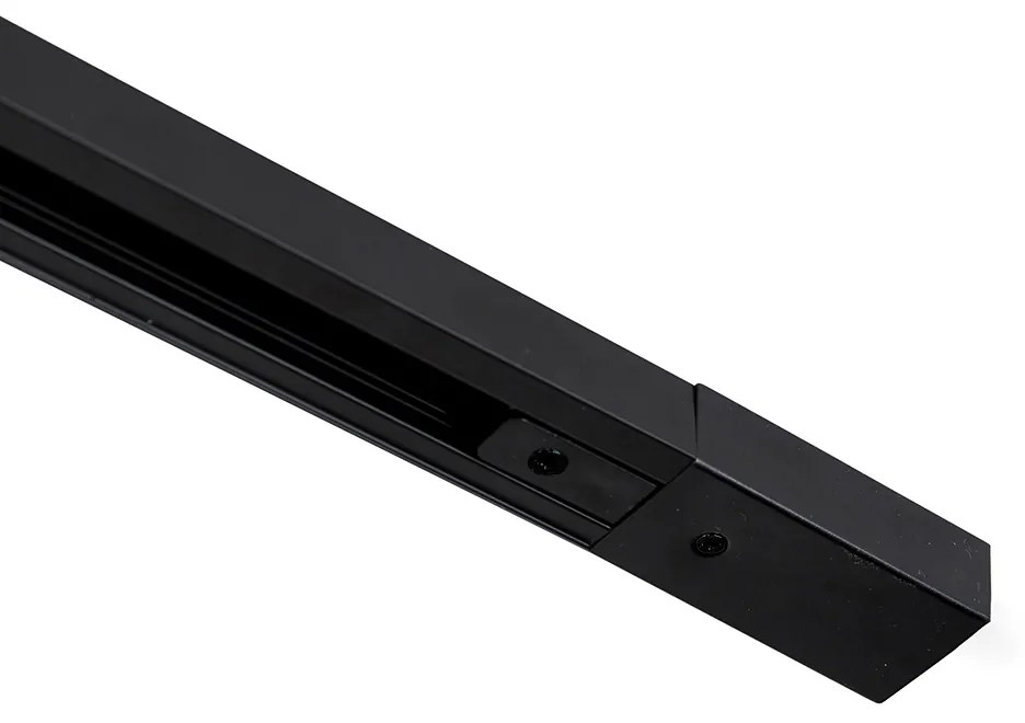 Sistema di illuminazione a binario moderno con 4 faretti nero 1 fase - Iconic Yade