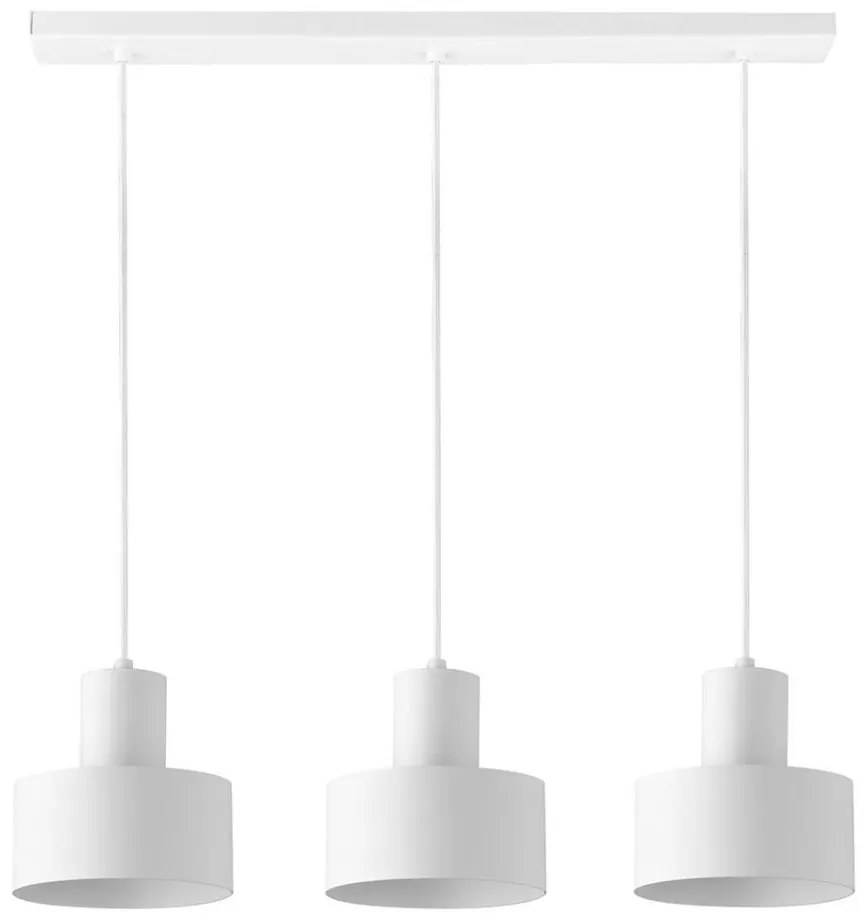 Lampadario su corda RIF 3xE27/60W/230V bianco