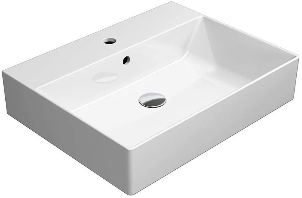 GSI Kube X lavabo 60x47 cm rettangolare a parete-da appoggio bianco 9431111