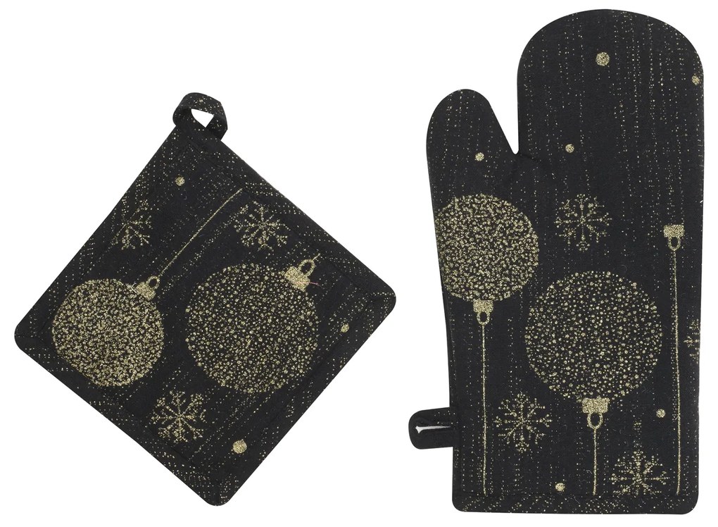 Set presina e guanto da forno Black&Gold