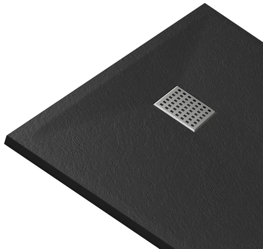 Piatto per doccia da posare o da incasso 120 x 90 cm in Resina Nero - MIRNOSA
