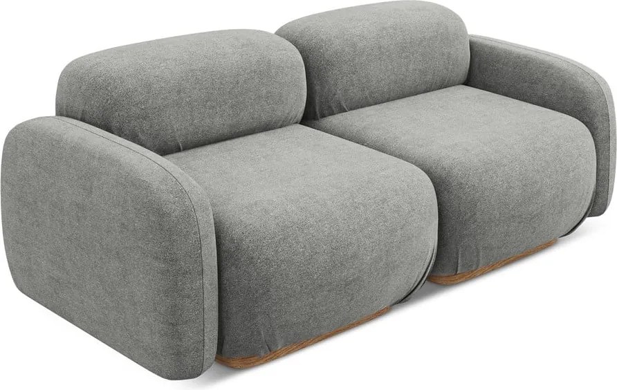 Divano componibile grigio con rivestimento in bouclé 190 cm Ailani – Makamii