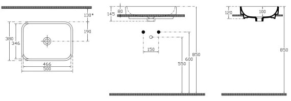 Isvea - Lavabo da appoggio AQUA 50x38 cm ceramica/bianco