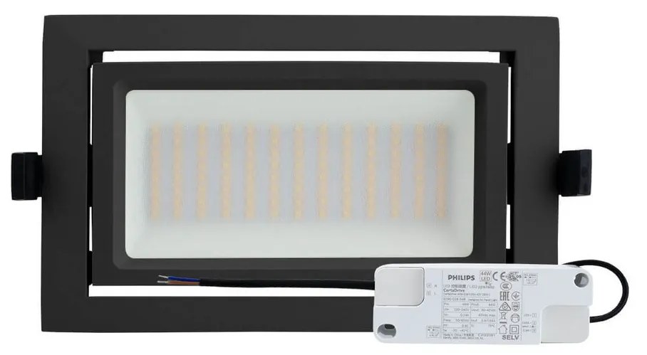 Faro LED da Incasso 44W Foro 210x130 Nero con driver Philips Colore Bianco Naturale 4.000K