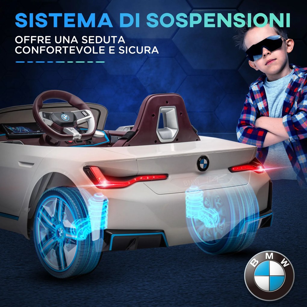Macchina Elettrica per Bambini 12V con Licenza BMW I4 Bianca...
