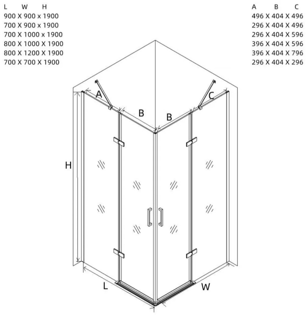 Box Doccia 80X80 In Cristallo 6 Mm Senza Telaio | Lion