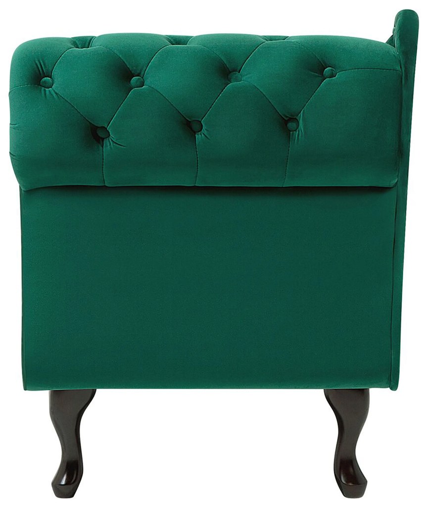 Chaise longue destra in velluto verde NIMES Beliani