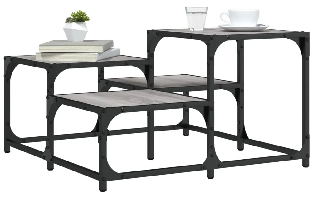 Tavolino Da Salotto Grigio Sonoma 68x68x40 Cm Legno Multistrato /
